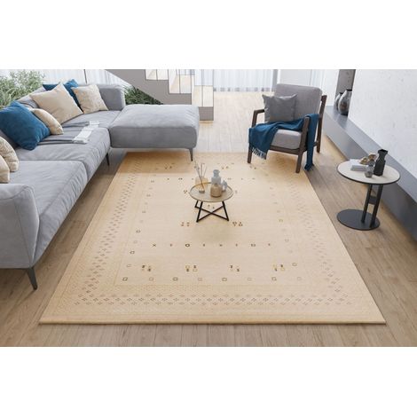 Tapis Loribaft tissé Tapis LuxeWeave - Tapis en laine - 300x200cm, Rectangular - 100% Laine vierge - Tissé main - Beige (1/5)