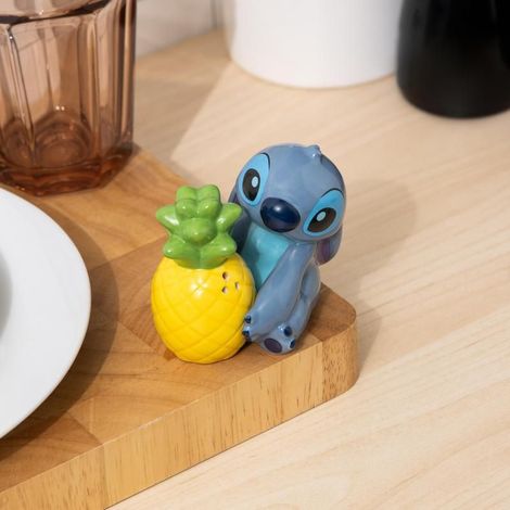 STITCH AND ANANAS SALIÈRE ET POIVRIÈRE EN CÉRAMIQUE SOUS LICENCE OFFICIELLE DISNEY LILO & STITCH POUR DÉCORATION DE CUISINE ET D