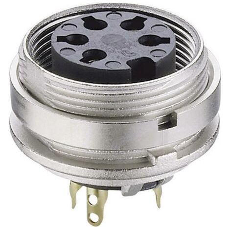 Connecteur rond DIN embase femelle, verticale Lumberg KGV 60 Nombre de pôles: 6 argent 1 pc(s) (1/3)