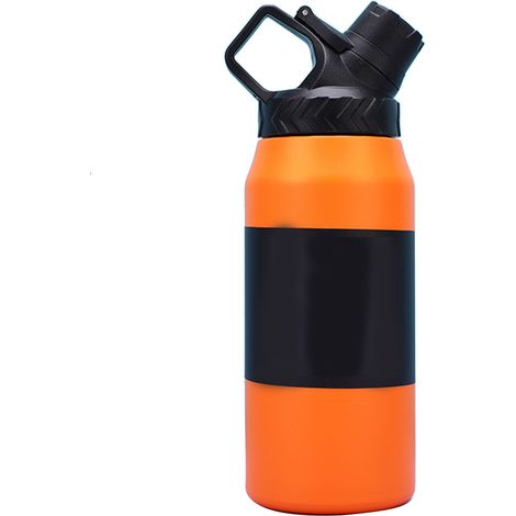 Bouteille isotherme en acier inoxydable, 750ml, rouge orangé, design élégant et innovant, haute capacité, étanche, pour sport, voyage en voiture et activités extérieures. (1/5)