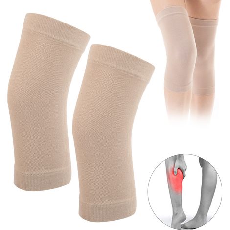 2 pièces Genouillères de Compression Ultrasoniques en Coton sans Couture pour Soulagement de la Douleur et Soutien Articulaire (1/5)