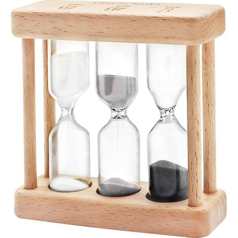 Sablier décoratif 1+3+5 minutes, minuterie de bureau et décoration (1/3)