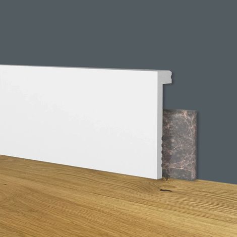 Battiscopa coprimarmo copribattiscopa BIANCO 100x22mm in POLIMERI - Polistrutturato (prezzo al metro)