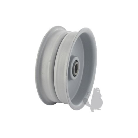 Polea tensora de ranura plana con bordes de acero adaptable para MTD. reemplaza origen: 756-0240. ø: ext: 92,10 mm, ø: int: 9,53 mm.
