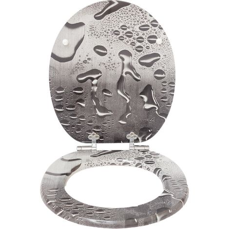 Abattant de WC HomSeat en MDF, charnières silencieuses, design gouttelettes d'eau, facile à installer (1/5)
