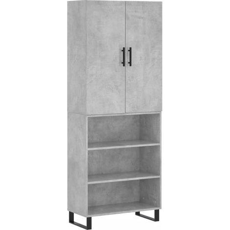 Credenza buffet cassettiera mobile contenitore organizer cucina soggiorno soggiorno alto 69,5 x 34 x 180 cm derivati del legno grigio 020034670