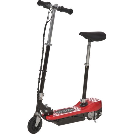 Powered Electric Scooter Ride-On-with Brakes-Adjustable Seat-Adjustable Handlebars-Red (1/5)
