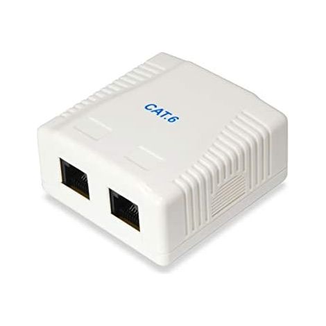 Equip Aufputzdose Cat6 2xRJ45 UTP RAL 9010 Reinweiß (235214) (1/5)