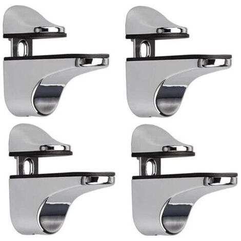 Adjustable glass shelf bracket, 4-piece glass shelf bracket, wall-mounted glass clamp, glass shelf bracket, suitable for glass shelves.. (1/4)