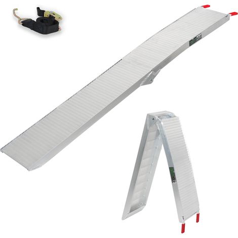 TRUTZHOLM 1x Auffahrrampe Alu klappbar 205 cm 340 kg Tragkraft rutschhemmend gerillt Verladerampe (1/5)
