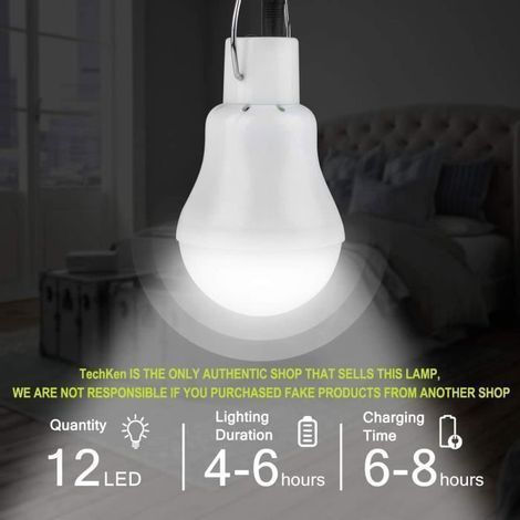 HONORNIC - 2 Lampe Camping Solaire Portable,Ampoule Solaire LED Lampe Urgence Solaire Lumière Jardin Lanterne Éclairage Solaire (1/3)