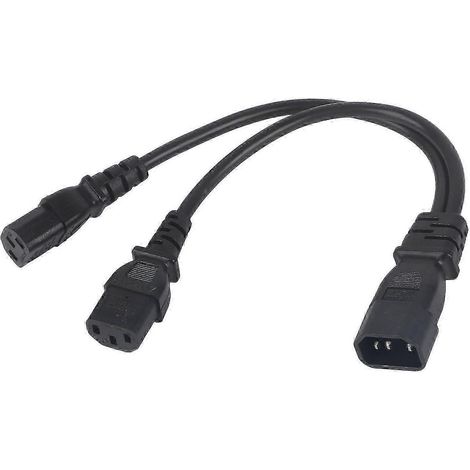 Câble d'alimentation répartiteur en Y IEC C14 vers 2x C13, 2500 W, 10 A, 250 V, avec deux prises pour moniteur LCD, PC, imprimante (1/4)