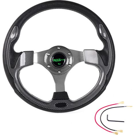 Modified racing steering wheel for cars, polyurethane racing steering wheel, 13 inches (320 mm) – square grille (1/4)
