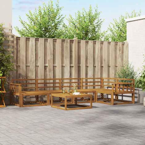Outdoor-Sofagarnitur 6 pcs Natur Massivholz Akazie
