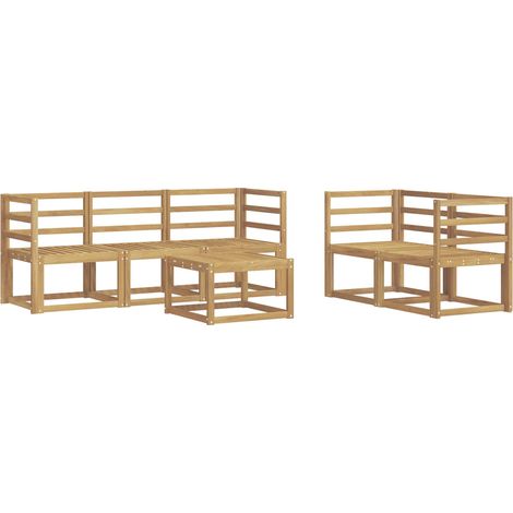 Outdoor Sofa Set 6 pcs White 59 x 59 x 37 cm Solid Acacia Wood vidaXL (1/5)