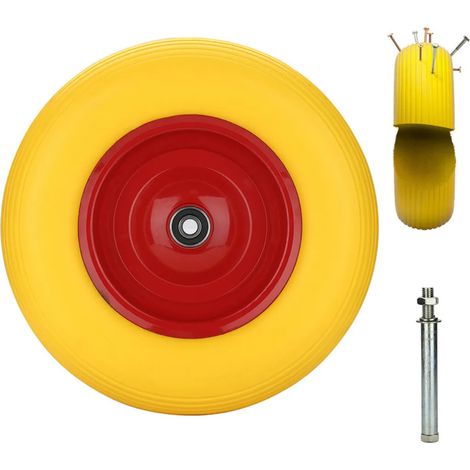 Roue de secours Wolketon pour brouette, pneu plein en caoutchouc, pour chariot de jardin, brouette, 4.80/4.00-8, 390 mm (1/5)