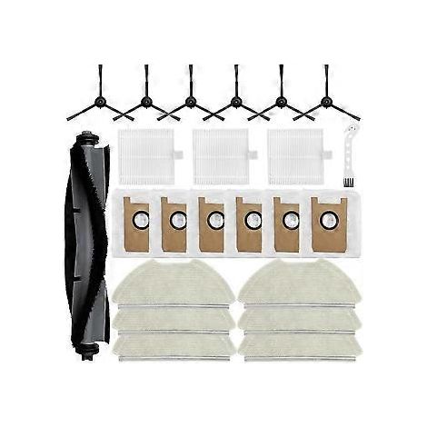 Pièces de rechange pour aspirateur robot T20+ : brosse principale, filtre HEPA, lingette de nettoyage et sacs à poussière (1/5)