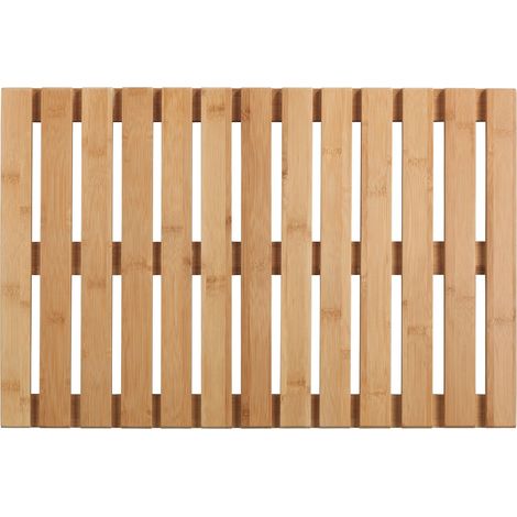 Wenko Tappeto da bagno elegante naturale 60 x 40 cm bambù