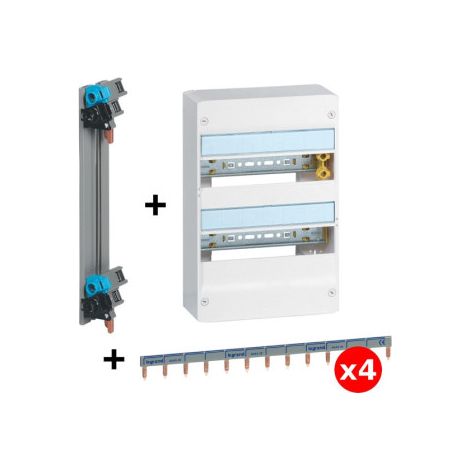 Legrand - DRIVIA - Coffret 2 rangu00e9es - 13 modules  + Peigne V et H - Ref. : 401212+405000+404926x4 (1/5)