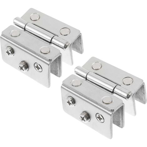 LIFKOME Lot de 2 charnières de porte en acier pour verre, à double fixation latérale, pour vin (1/5)