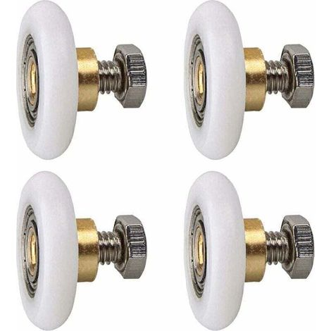 Rouleau de porte de douche, XU, Rouleau Roulette Roue pour Porte de Douche Roulettes Coulissantes Porte Roue de Remplacement pour Rouleau 4 pièces (20MM) - KZQ (1/4)