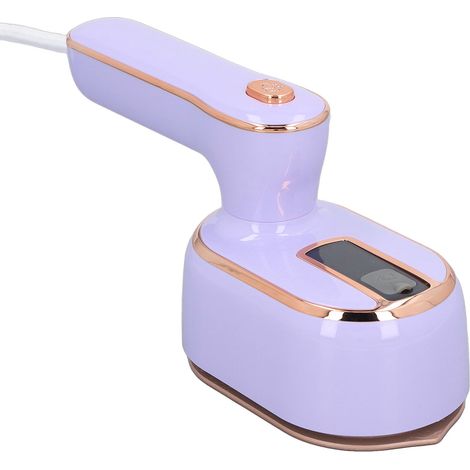 Mini fer à repasser vapeur à main portable voyage pivotant 180° réservoir 100ml usage sec et humide violet prise UE 220V pour vêtements (1/5)