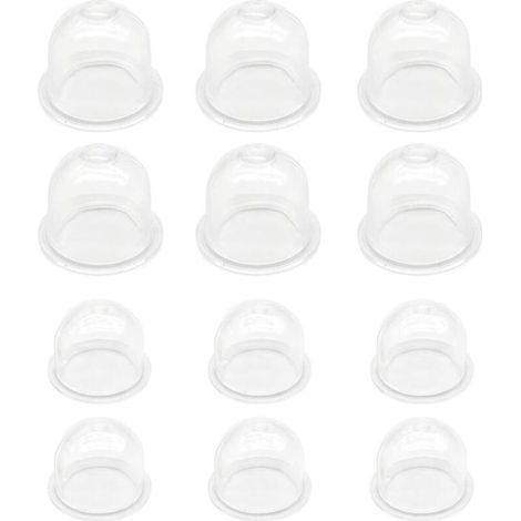 12 Pcs White Primer Bulb Pump 19mm & 22mm Clear Carburetor Oil Cup for Trimmer, Hedge Trimmer, Gasoline Saw, Blower Fuel Primer Bulb