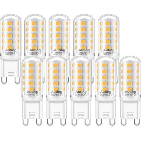 G9 LED Dimmable, Blanc Chaud Ampoule G9 4W 230V Équivalent à 20W-40W Halogène Lumière 400LM,2700K Ampoules Led g9, Lot de 10 (1/5)