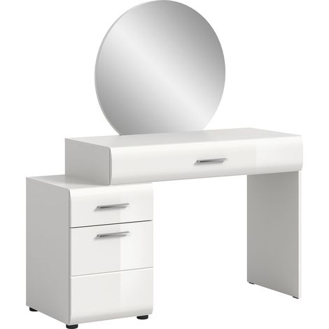Coiffeuse 1 porte 2 tiroirs avec miroir 120x47x138 cm - ICEDY