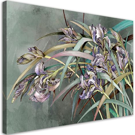 Tableau sur toile Iris fleurs dans le vent 60x40 (1/5)