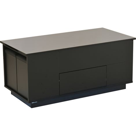 Mesa de centro elevable 100x50x45 cm con LED, 2 cajones y 2 taburetes MODENUIT (1/5)