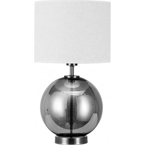 Lampada da tavolo in vetro Iroko 1xe27 fume/cromo c/bianco 56x30x30 cm