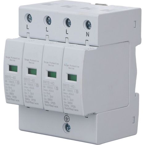 Parafoudre 4P 385V Haute Capacité de Charge, Résistance au Feu et à la Corrosion, Protection Tension Domestique (1/5)