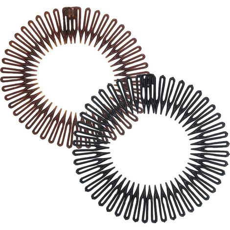 2 Pcs Full Circular Stretchy Flexible Plastic Hair Comb Hair Comb Headband (1/5)