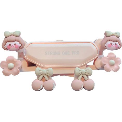 Bracket of phone cute resistant to the impacts, low noise, Flexible, tactile, bracket of navigation universal, suitable for IOS 4 to 7 inches, fille pink (1/5)