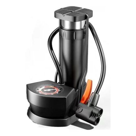 Mini-Fahrradpumpe, tragbare Fußpumpe mit 11 BAR/160 PSI Manometer, für AV/DV/SV-Ventile, für Fahrräder, Bälle, Schwimmringe