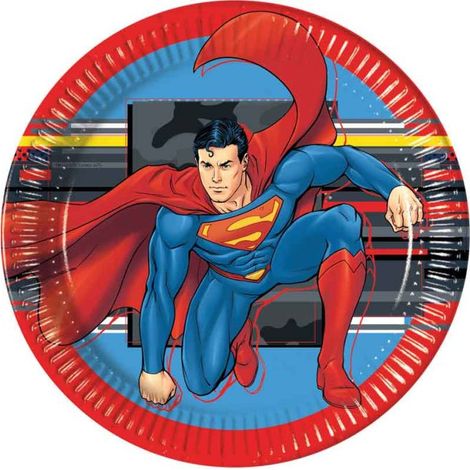 Piatti di carta multicolori Superman Krypton 23 cm