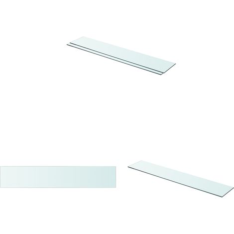 Panneaux d'étagère 2 pcs Verre Transparent 80 x 15 cm - Etagere Murale - Étagère Transparente - Étagère Verre Trempé - Décoration Murale - Rangement Mural - Home & Living (1/3)