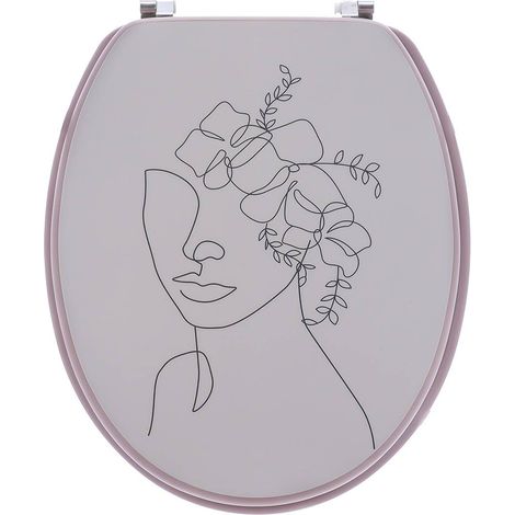 Wc-deckel mdf 18 zoll edelstahl-befestigungen - rosy - Tendance (1/3)