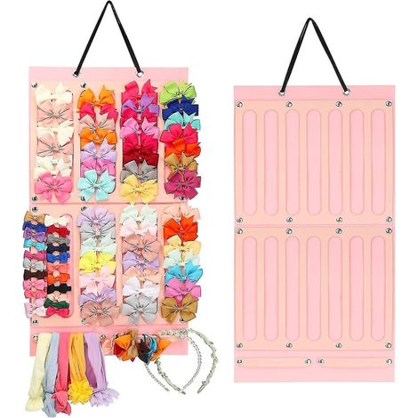 (60X35cm) sac de rangement d'accessoires pour cheveux boîte de rangement d'accessoires pour cheveux murale rose pour ranger les épingles à cheveux et les accessoires pour cheveux (1/5)