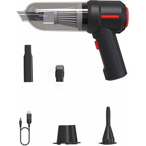 Aspiradora de mano inalámbrica, recargable, 45 W, 9000 Pa, 2000 mA, negra (1/5)