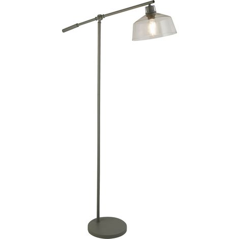 Searchlight Cantebury Lampadaire Canterbury en verre transparent et métal gris