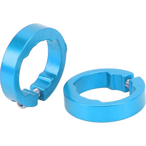 2 bagues de serrage en alliage d'aluminium pour poignées de vélo, pratiques et belles, fixation pour guidon 22,2 mm, bleu (1/5)