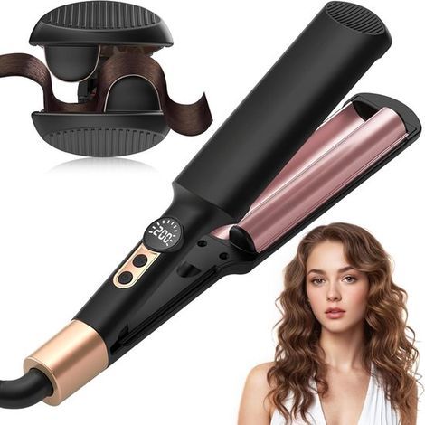 2-Cylinder Curling Iron Series - Electric Curling Iron - Ceramic Curling Spirals - Replaceable Temperature 110-230°C - Fast Heating - Suitable for Curls and Waves - Suitable for All Hair Types (1/5)
