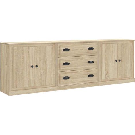 Maison Exclusive - Credenze 3 pz Rovere Sonoma in Legno Multistrato