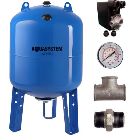 Réservoir vessie AQUASYSTEM vertical 300L – Raccord 1''1/4 – Contrôle de pression avec manomètre – Réduction des cycles de pompe – LBP (1/5)