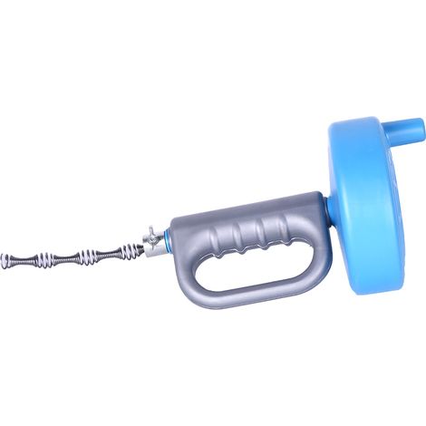 Déboucheur manuel pour toilettes, évier, cuisine et salle de bain - Câble bleu de 3 mètres / 9,8 pieds pour nettoyage de canalisations (1/5)