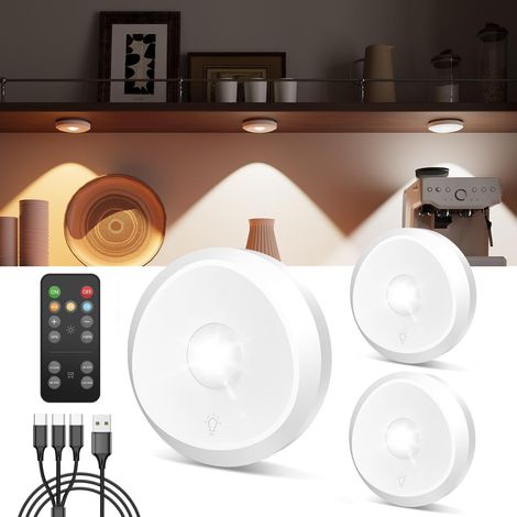 1 Spot LED Rechargeable,USB-C,Télécommande,Dimmable,Lampe Placard,Magnétique,Cuisine,Salon
