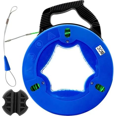 Tire fil electrician 30M Kit rétractable d’installation pour Câbles électriques en polyester en Boîtier Plastique,ressort (1/4)