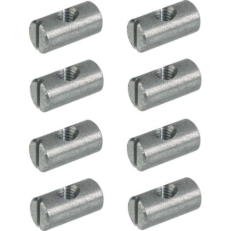 Cyclingcolors – 8x écrous cylindriques M6 – Acier pour assemblage meuble – Longueur 14mm – Connecteurs pour lit bébé, berceau, table, armoire, étagère